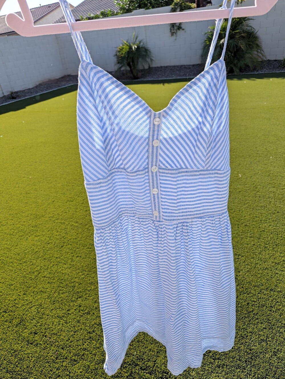 Love Notes Light Blue & White Striped Sundress